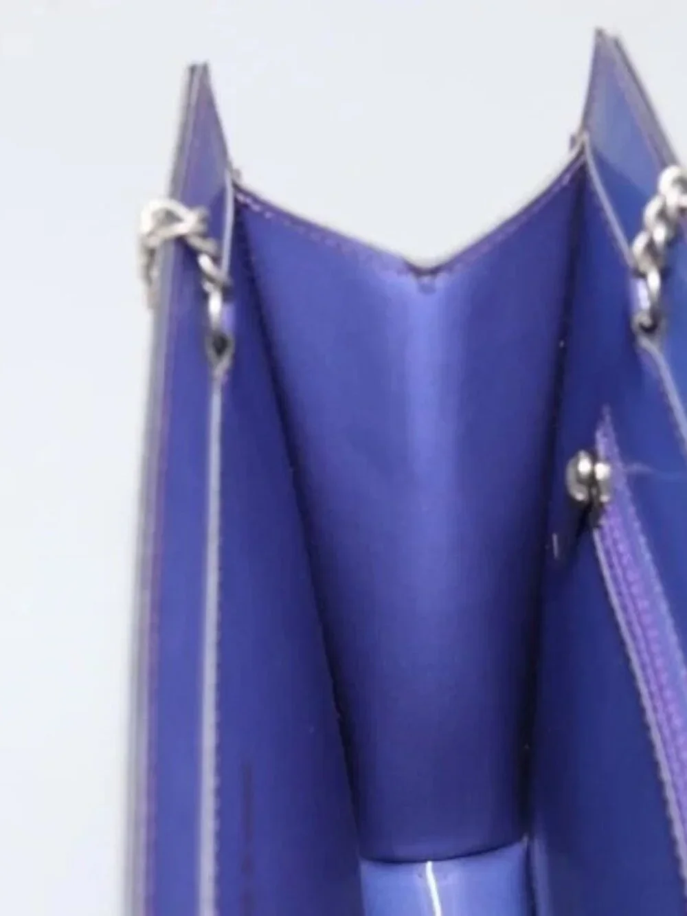 CHANEL Hologram Line Chain Shoulder Bag Nylon Purple Silver CC Auth bs35589A